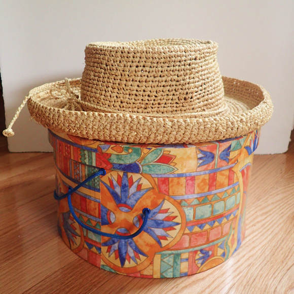 scala crocheted raffia hat